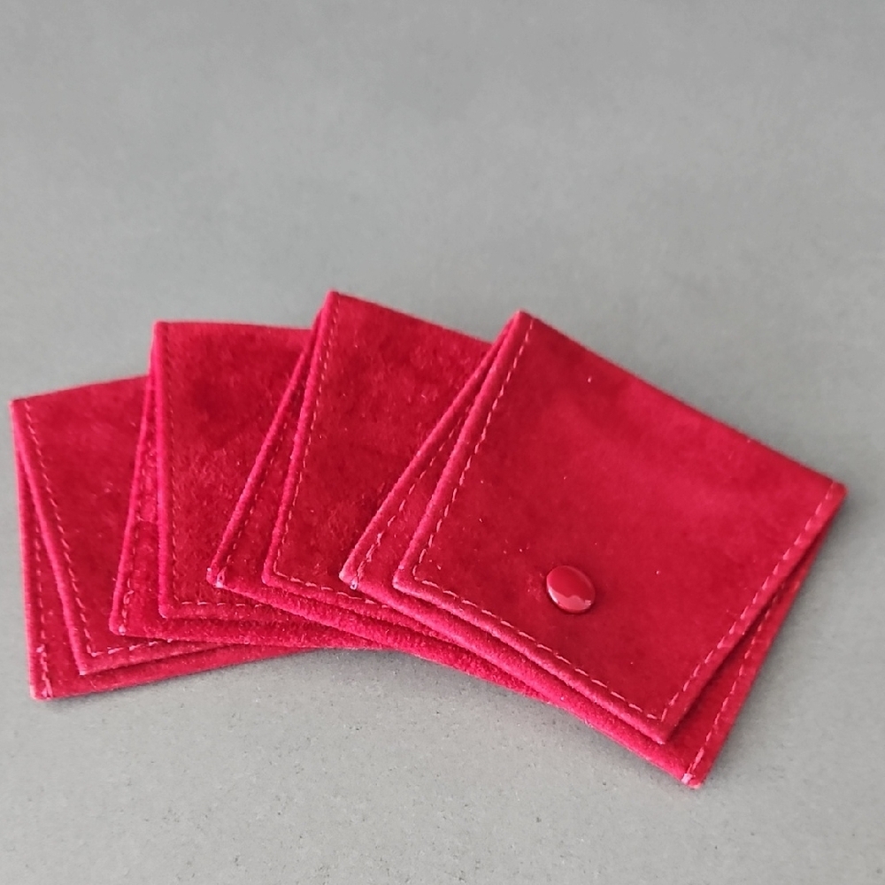 Cartier Red Velvet Small Jewelry Pouches NEW!!